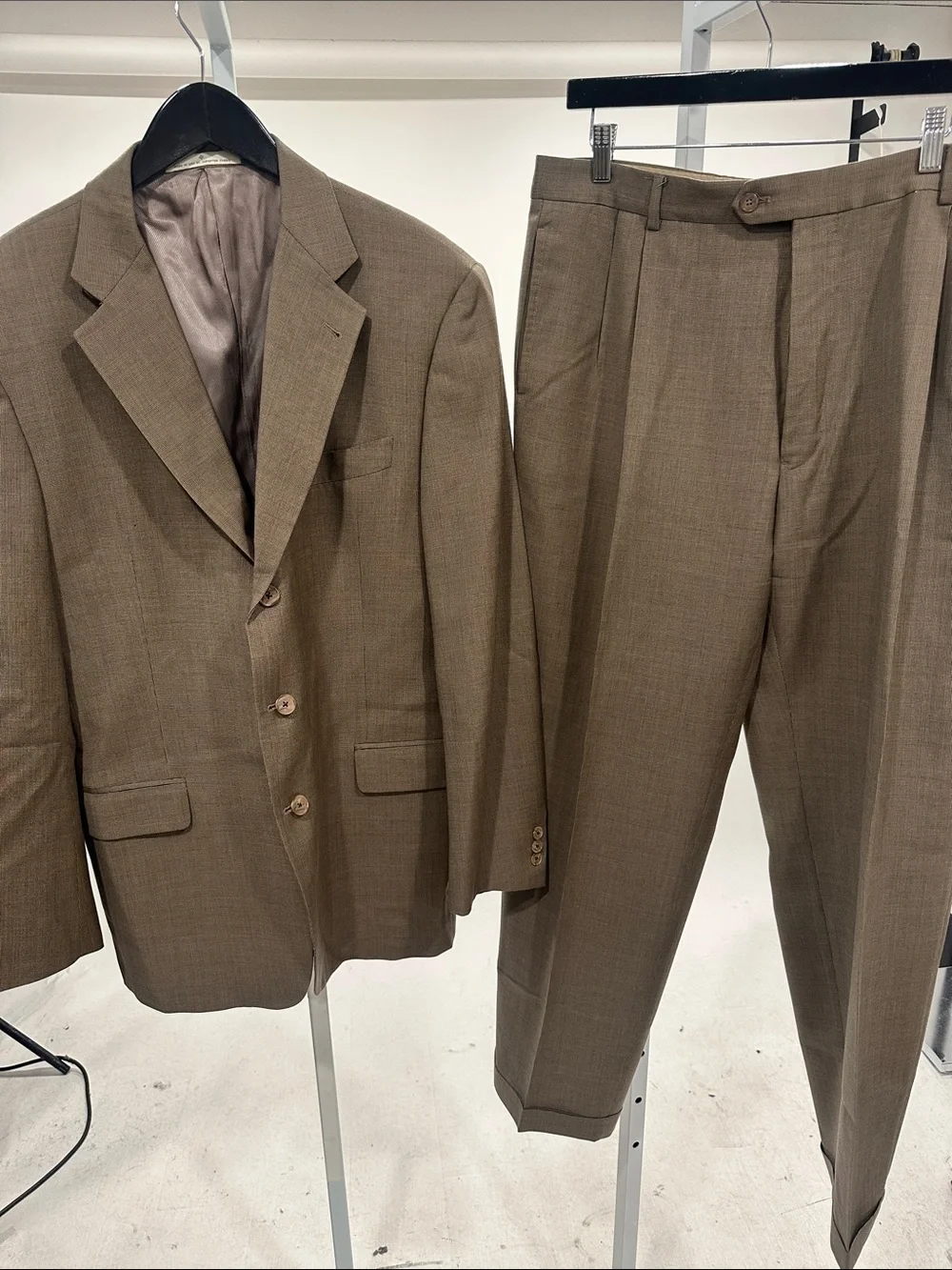 Joseph Abboud Classic Men's Two-Piece Brown Suit Blazer & Trousers
